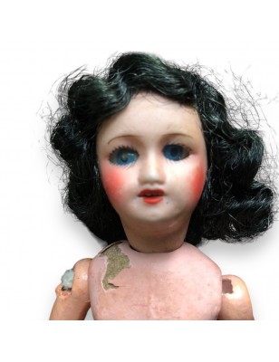Mignonette doll 16 cm porcelain head open mouth Unis France