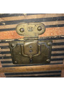 Old wooden trunk L.P the key for doll