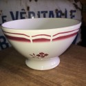 Ancien bol décor floral couleur rouge bordeaux