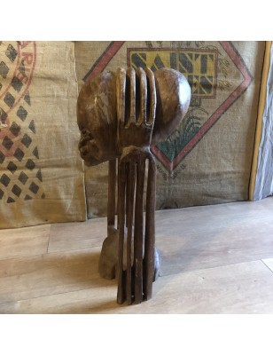 Sculpture Africaine en bois signée | Art Africain