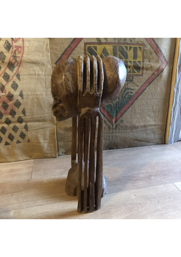 Sculpture Africaine en bois signée | Art Africain