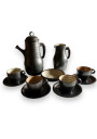 Scandinavian design black glazed terracotta coffee service