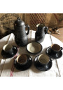 Scandinavian design black glazed terracotta coffee service