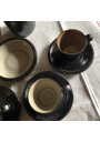 Scandinavian design black glazed terracotta coffee service