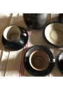 Scandinavian design black glazed terracotta coffee service