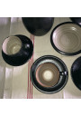 Scandinavian design black glazed terracotta coffee service