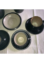 Scandinavian design black glazed terracotta coffee service