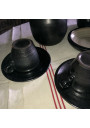 Scandinavian design black glazed terracotta coffee service