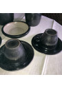 Scandinavian design black glazed terracotta coffee service