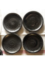 Scandinavian design black glazed terracotta coffee service
