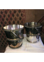 Set of 2 Armand Frenais bottle buckets in silver metal
