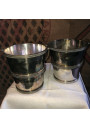 Set of 2 Armand Frenais bottle buckets in silver metal