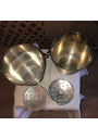 Set of 2 Armand Frenais bottle buckets in silver metal
