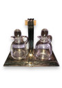 Art Deco oil and vinegar set in silver metal Gallia