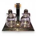 Huilier vinaigrier Gallia Art Déco | Métal argenté et cristal