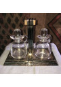 Art Deco vinegar cruet in silver metal Gallia