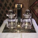Huilier vinaigrier Gallia Art Déco | Métal argenté et cristal