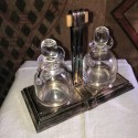 Huilier vinaigrier Gallia Art Déco | Métal argenté et cristal