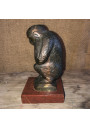 Bronze monkey signed MONS on base
