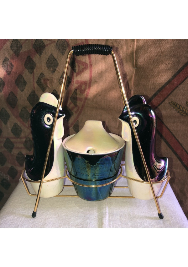 Service à condiments Vercéram en céramique circa1950