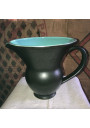 Ancien pichet noir et bleu turquoise en céramique année 50