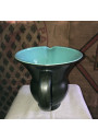 Ancien pichet noir et bleu turquoise en céramique année 50