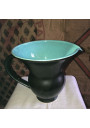 Ancien pichet noir et bleu turquoise en céramique année 50