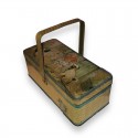 Biscuit box basket in old lithographed sheet metal