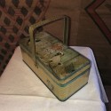 Biscuit box basket in old lithographed sheet metal