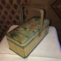 Biscuit box basket in old lithographed sheet metal