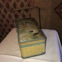 Biscuit box basket in old lithographed sheet metal