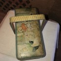 Boîte à biscuits panier en tôle lithographiée ancienne