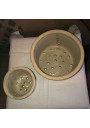 Lot de 2 anciens moules en grès pour faisselles
