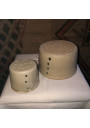 Set of 2 old stoneware molds for faitselles