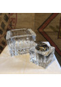 Ensemble cendrier et briquet de table en cristal RONSON