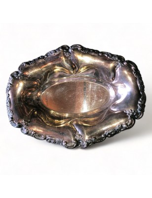 Ancienne corbeille en métal argenté