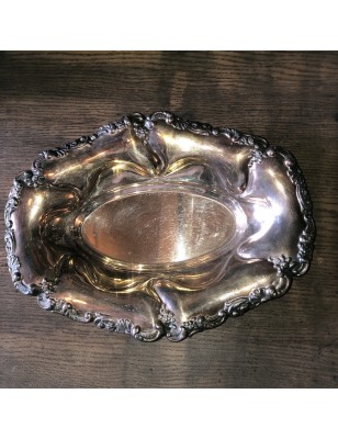 Ancienne corbeille en métal argenté