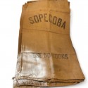 Lot de 8 sacs en toile de jute SOPECOBA anciens