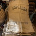 Lot de 8 sacs en toile de jute SOPECOBA anciens