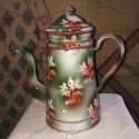 Ancienne cafetière complète en tôle émaillée