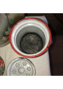 Old complete coffee maker in enameled sheet metal