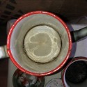 Ancienne cafetière complète en tôle émaillée