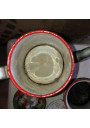 Old complete coffee maker in enameled sheet metal