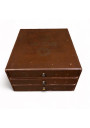 Old brown haberdashery furniture - 3 drawers - Thiriez et Cartier-Bresson