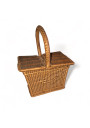 Old wicker picnic basket for doll