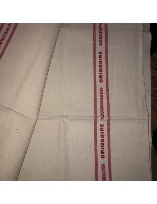 Lot de 6 torchons anciens à bandes rouges brodés GRINGOIRE