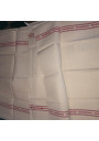 Set of 6 old tea towels with red stripes embroidered GRINGOIRE