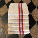 Lot de 6 torchons basques anciens à bandes rouges et bleues