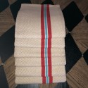 Set of 6 old Basque tea towels with red and blue stripes