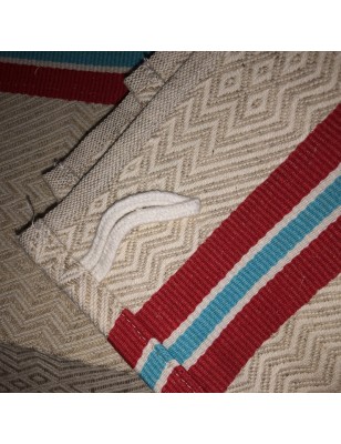 Lot de 6 torchons basques anciens à bandes rouges et bleues